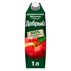 Нектар Добрый Деревенские яблочки, 1л x 6 шт