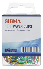 SIGMA Скрепки цветные 28мм, 100шт