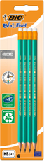 Карандаш чернографитовый BIC Evolution Ecolution с ластиком, 4шт