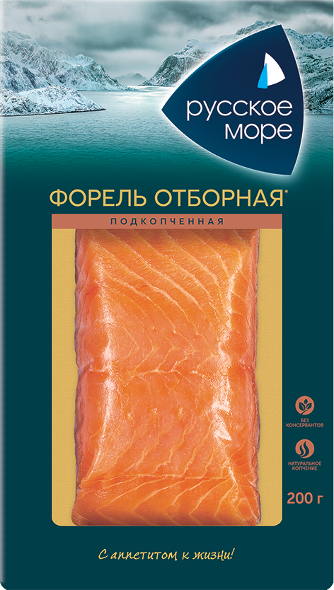 Изображение товара Форель Русское море подкопченная филе кусок, 200г