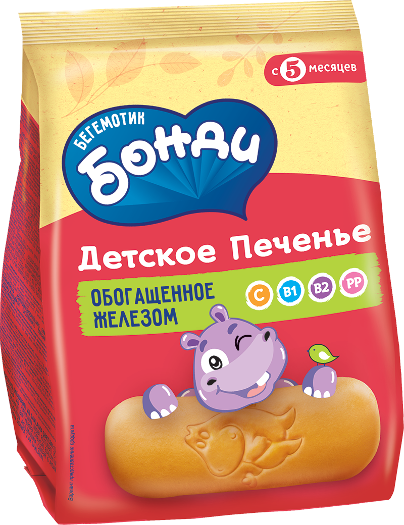Изображение товара Печенье детское Бегемотик Бонди обогащенное железом с 5 месяцев, 180г
