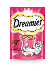 Лакомство Dreamies для взрослых кошек с говядиной, 30г