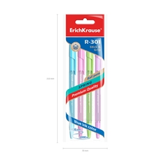 Ручки шариковые Erich Krause R-301 Spring Stick&Grip 0.7мм, 4шт