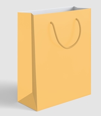 Сумка бумажная желтая Радуга As, 26x32x12см