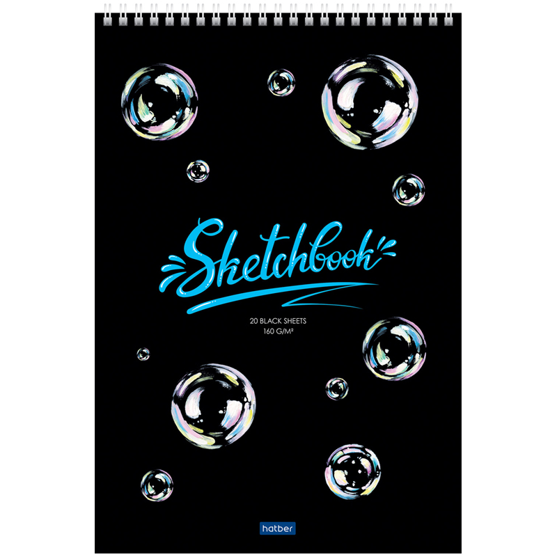 Скетчбук на гребне Hatber Мыльные пузыри А4 20 листов