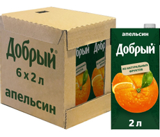 Нектар Добрый апельсиновый, 2л x 6 шт