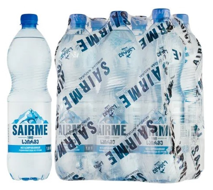 Вода Sairme родниковая негазированная, 1л x 6 шт