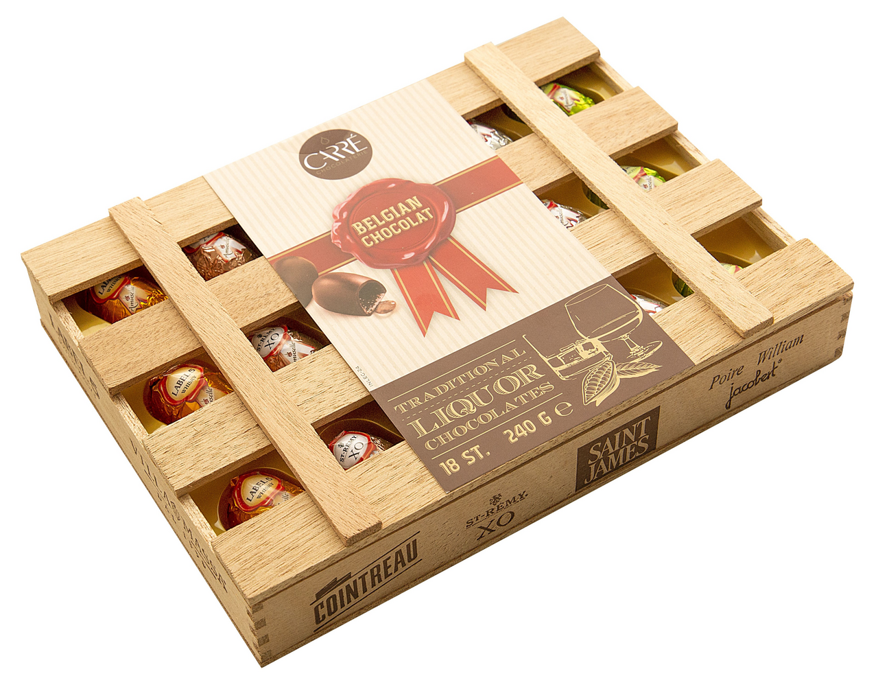 Набор шоколадных конфет Chocolaterie Carre Ассорти ликерные, 240г