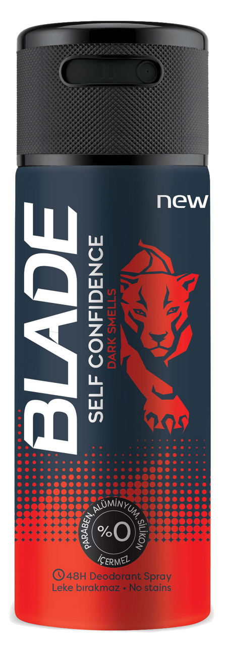 Изображение товара Мужской дезодорант-спрей Blade Self Confidence 150мл надежная защита свежесть аромат бергамота шалф