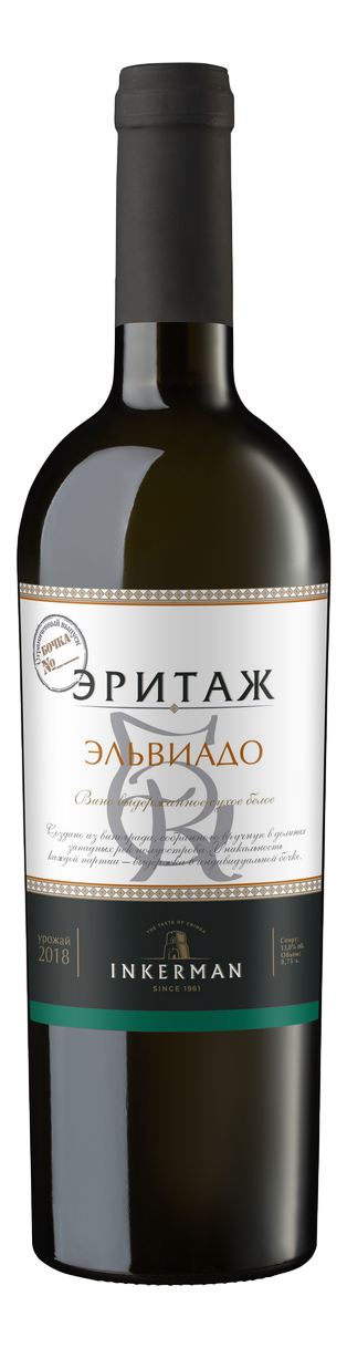 Вино Inkerman Эритаж Эльвиадо белое сухое, 0.75л
