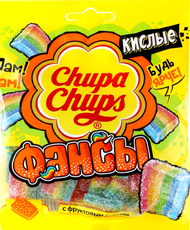 Мармелад жевательный Chupa Chups Фансы кислые с фруктовым вкусом, 70г