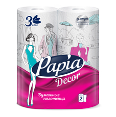 Бумажные полотенца Papia Decor 3 слоя, 2шт
