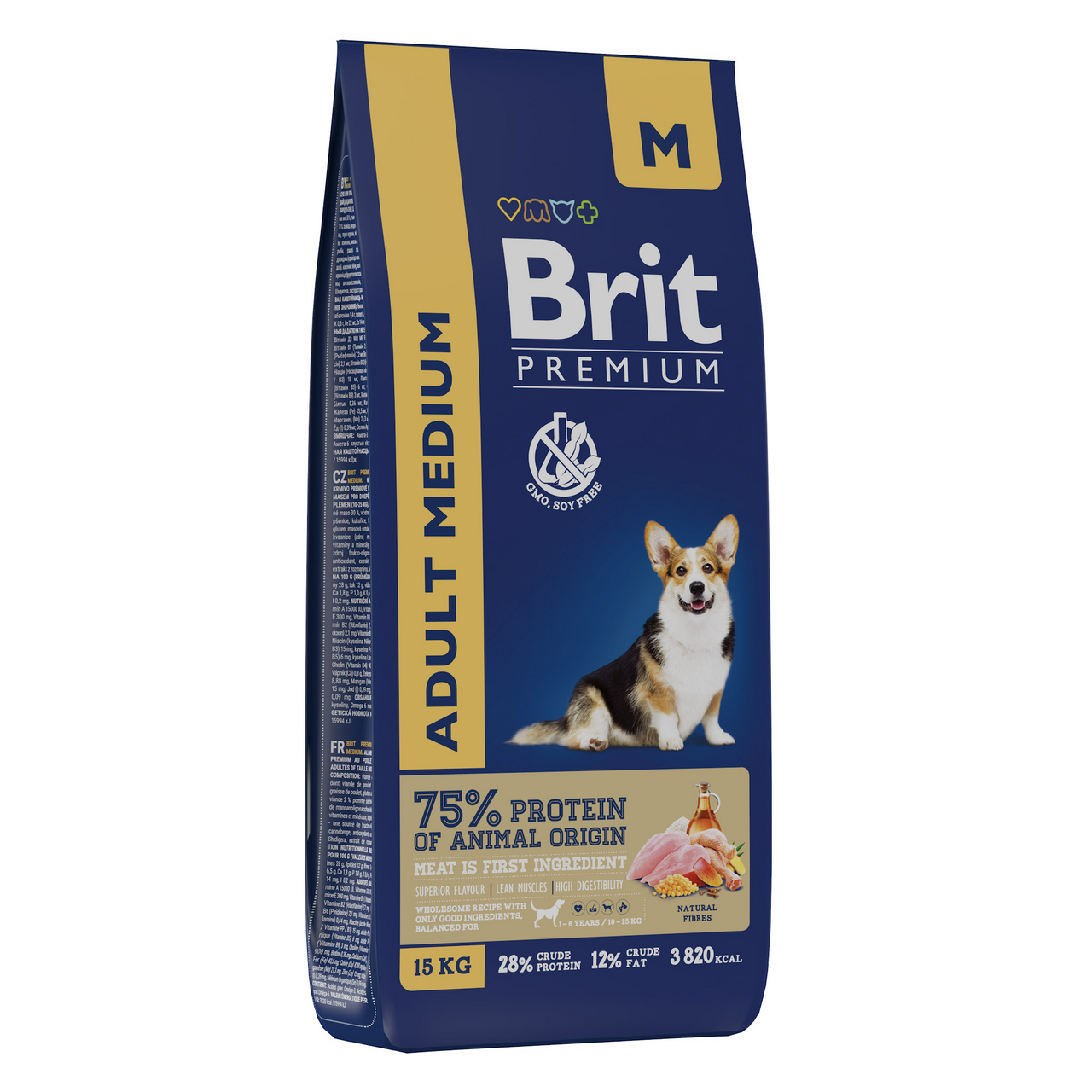 Изображение товара Корм сухой Brit Premium Adult Medium для собак 15кг с курицей