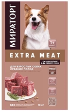 Корм сухой Мираторг Extra Meat с мраморной говядиной Black Angus для собак, 10кг
