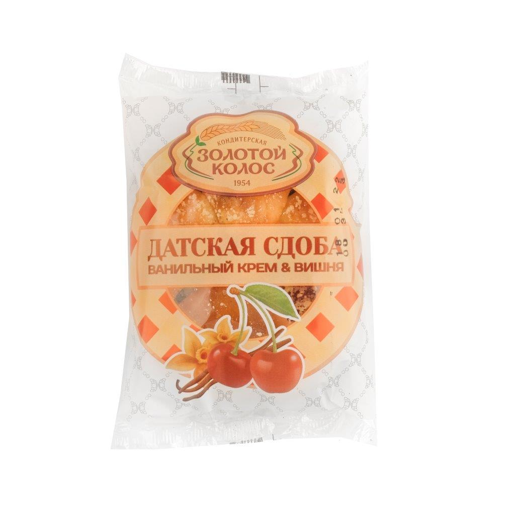 Сдоба датская Золотой колос ванильный крем-вишня, 75г