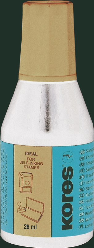 Краска штемпельная Kores на водно-масляной основе синяя, 28г