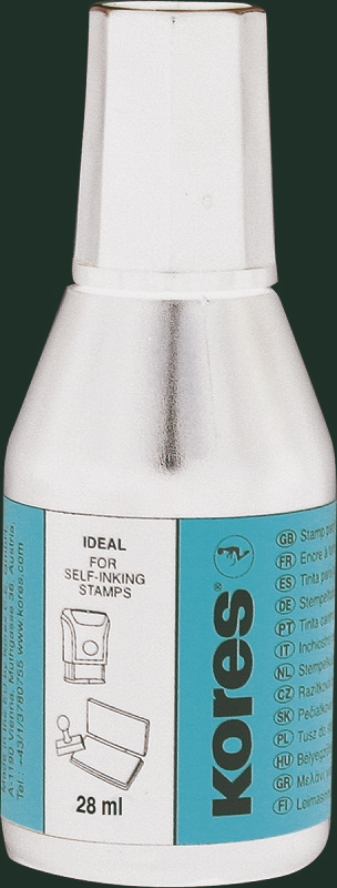 Краска штемпельная Kores на водно-масляной основе черная, 28г