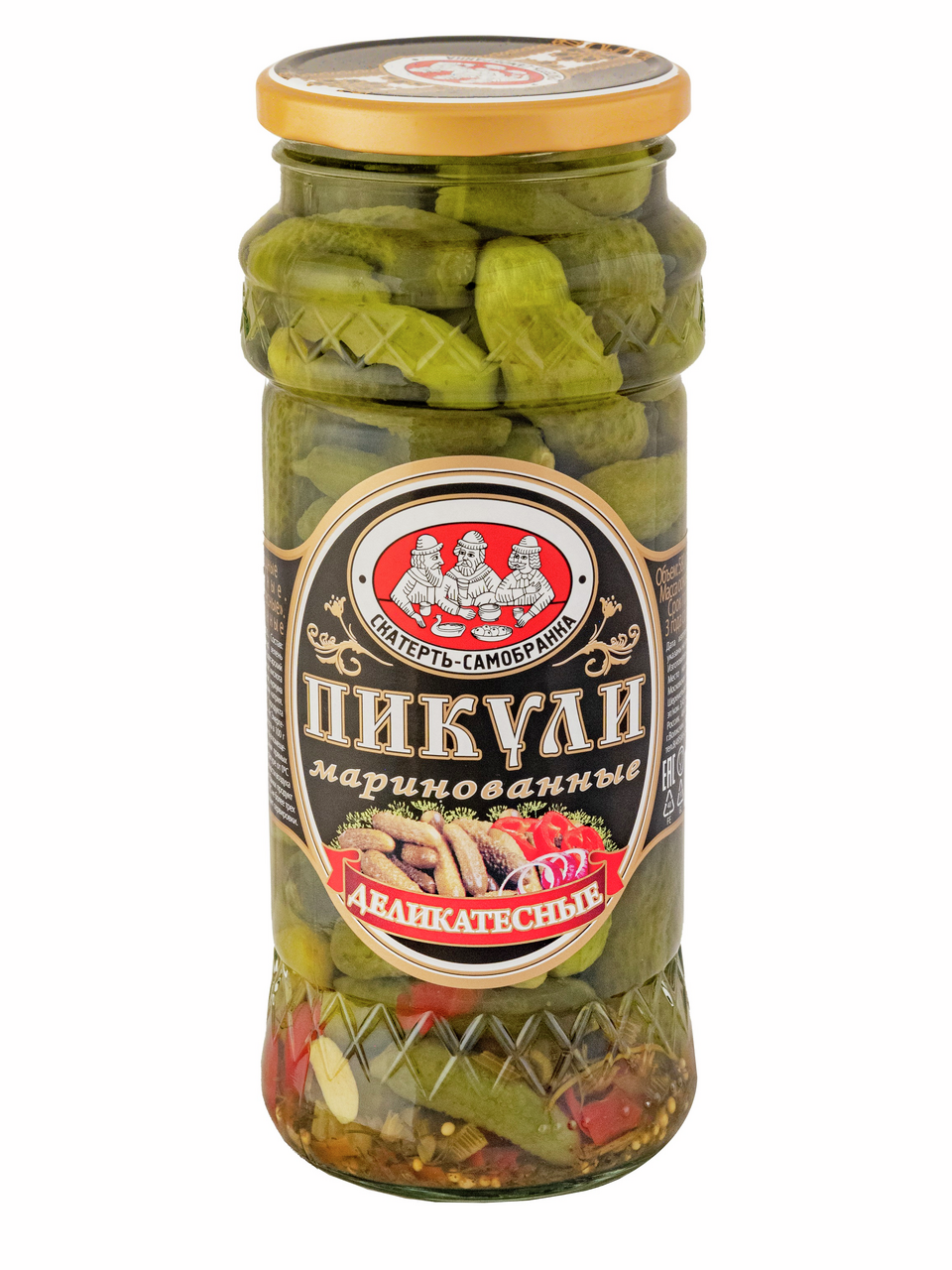 Огурцы маринованные Скатерть-Самобранка Деликатесные пикули, 580мл