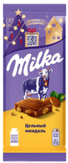 Шоколад Milka Цельный миндаль молочный, 80г