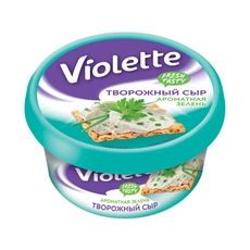 Сыр творожный Виолетта Violette Ароматная Зелень 70%, 140г