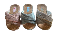 Тапочки женские Valori открытые рогожка пробка