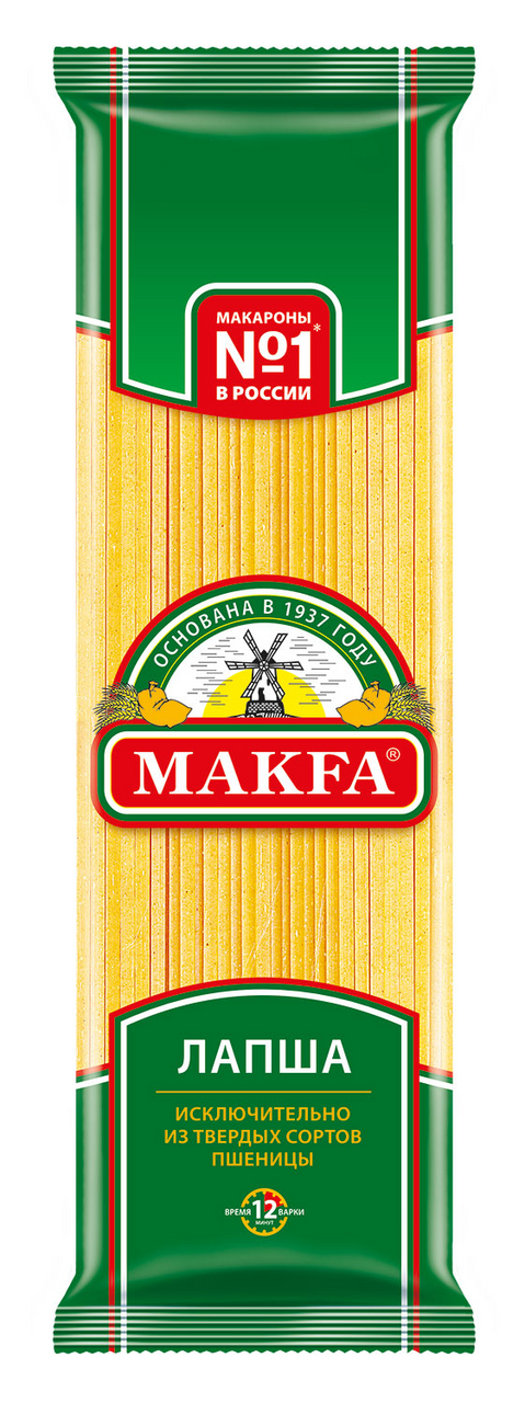 Изображение товара Макароны лапша Makfa длинные высший сорт, 450г