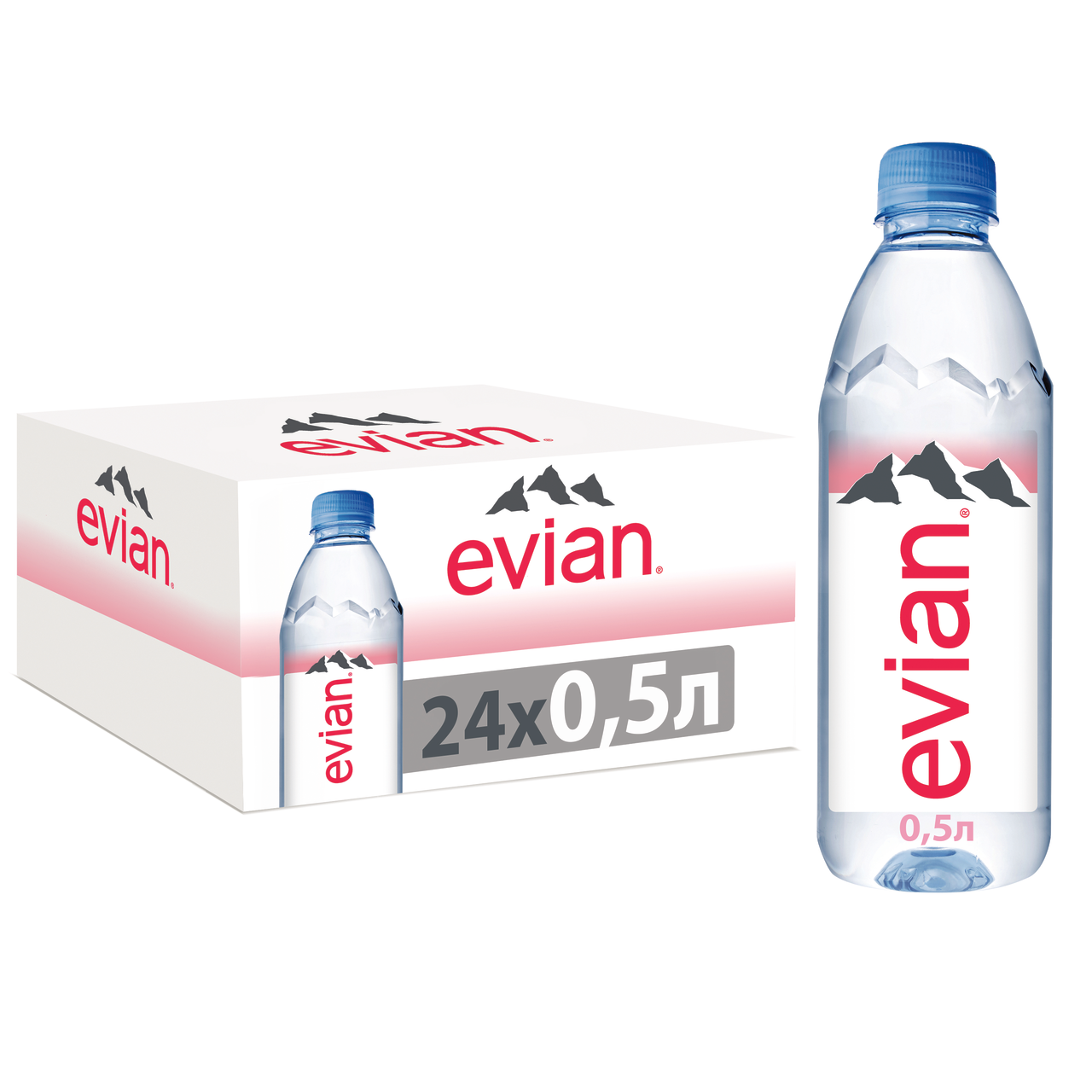 Изображение товара Вода Evian питьевая негазированная 0.5л 24 шт Франция