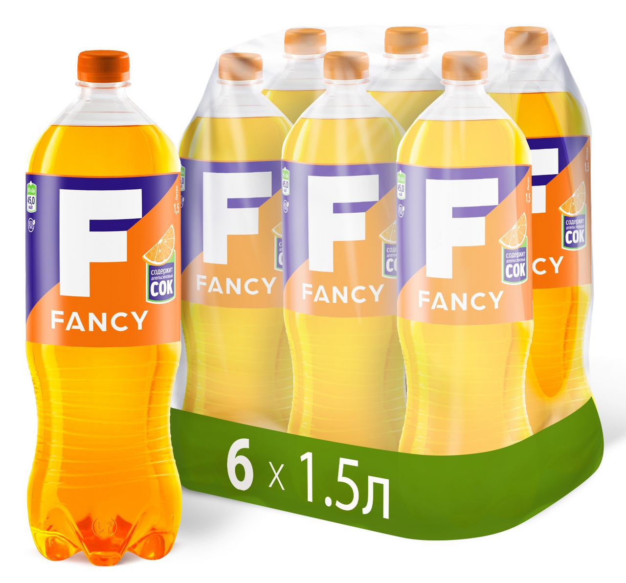 Напиток газированный Fancy Очаково, 1.5л x 6 шт