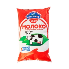Молоко Полянка пастеризованное 3.2%, 900мл