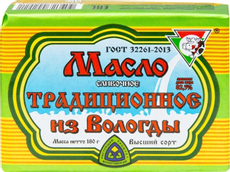 Масло сливочное Из Вологды Традиционное ГОСТ 82.5% 180г