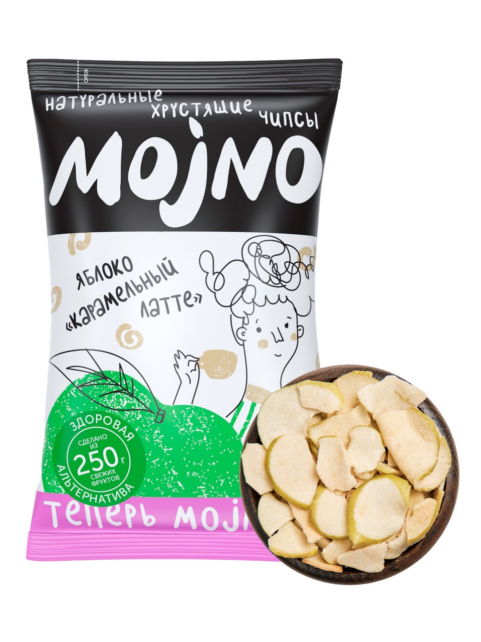 Чипсы Mojno Яблоко с карамельным латте, 50г купить с доставкой на дом и ...