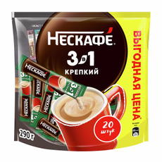 Напиток кофейный Нескафе Крепкий 3в1 20 пакетиков, 290г