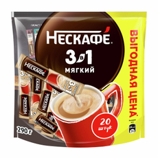 Напиток кофейный Нескафе Мягкий 3в1 20 пакетиков, 290г