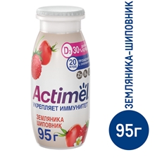 Напиток фруктовый Actimel земляника-шиповник 1.5%, 95г