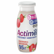 Напиток фруктовый Actimel земляника-шиповник 1.5%, 95г