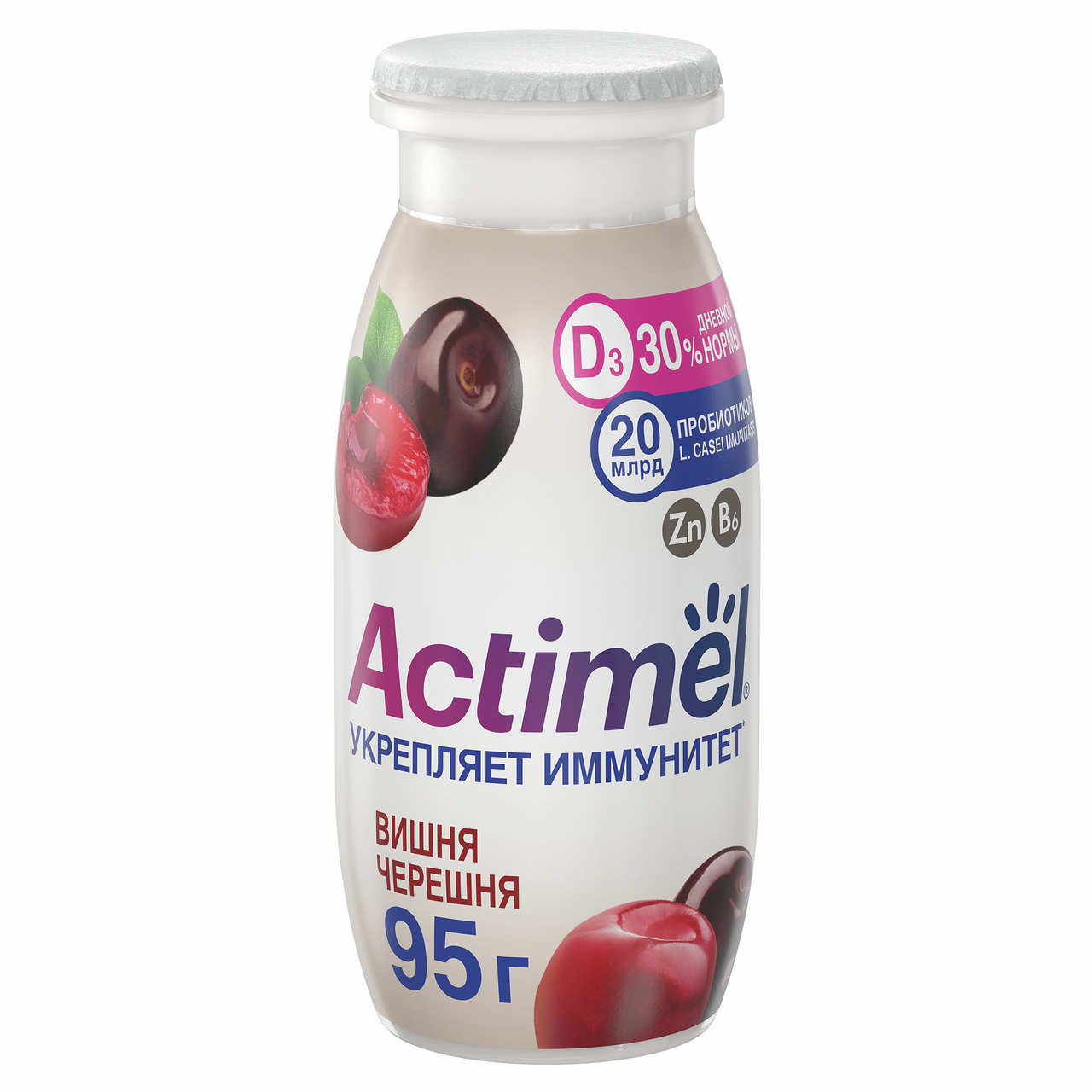 Напиток фруктовый Actimel вишня-черешня 1.5%, 95г