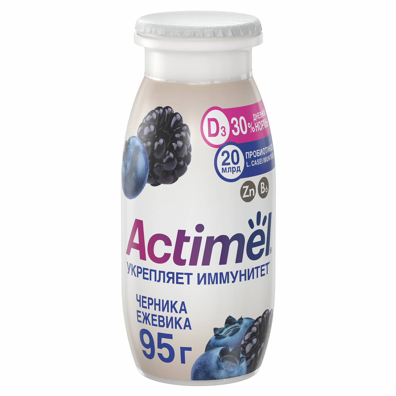 Напиток фруктовый Actimel черника-ежевика 1.5%, 95г