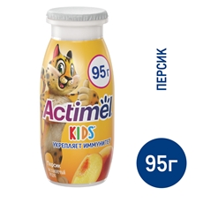 Напиток фруктовый Actimel персик Kids 1.5%, 95г