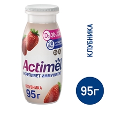 Напиток фруктовый Actimel Клубника 1.5%, 95г