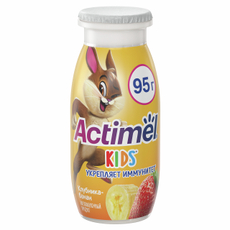 Напиток кисломолочный детский Actimel Kids Клубника и банан 1.5% с 3 лет, 95г