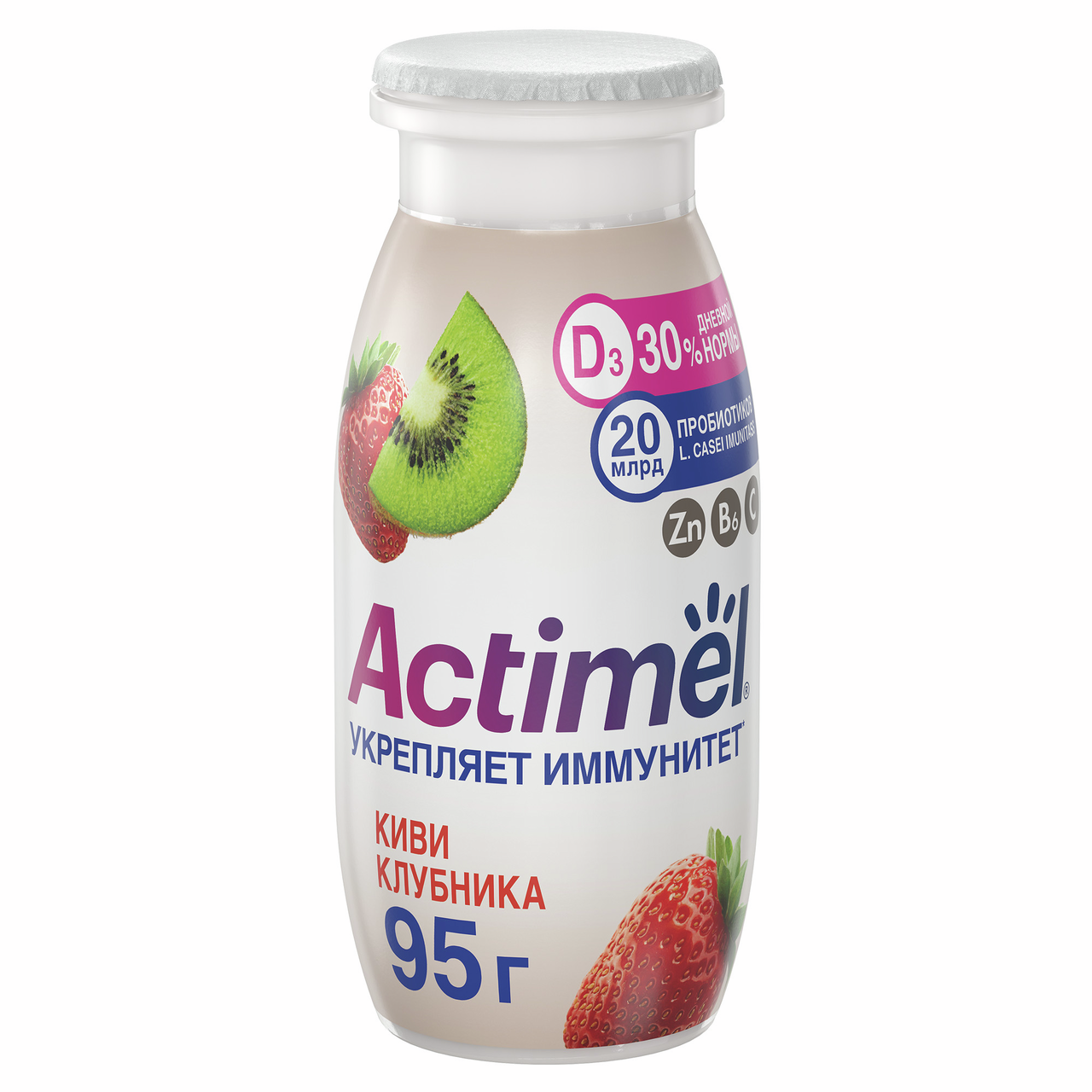 Напиток фруктовый Actimel Клубника-киви 1.5%, 95г