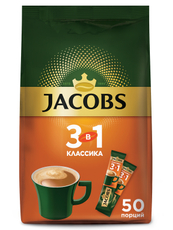 Напиток кофейный Jacobs 3в1 Классический 50 пакетиков, 675г