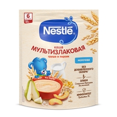 Каша мультизлаковая Nestle груша-персик молочная, 200г