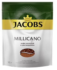 Кофе Jacobs Millicano молотый в растворимом, 75г x 12 шт
