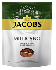 Кофе Jacobs Millicano молотый в растворимом, 75г x 12 шт