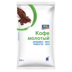 aro Кофе натуральный жареный молотый, 500г