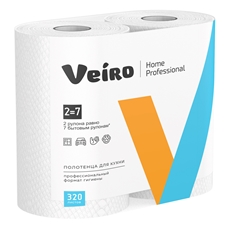 Бумажные полотенца в рулонах Veiro Home Professional 2 слоя 32м белые, 2шт