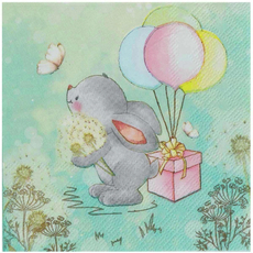 Салфетки Веселая затея Зайка, 12шт х 25см