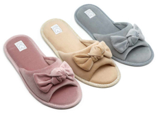 Тапочки женские Lucky Land 4037 W-CH-O велюровые с бантом, р. 36-41