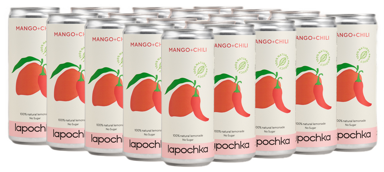 Напиток Lapochka Манго-чили натуральный без сахара газированный, 330мл x 20 шт